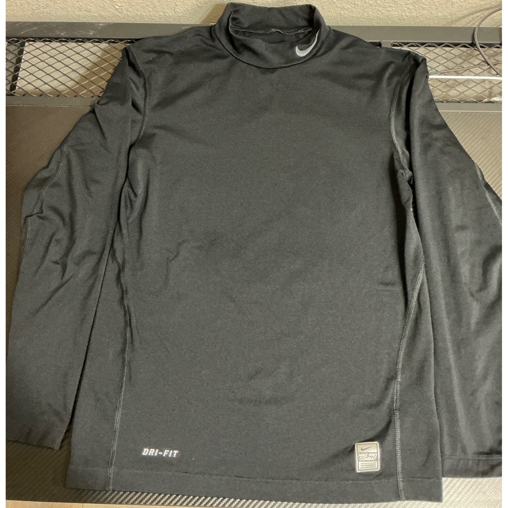 Nike Pro Combat compression mock neck long sleeve black athletic layer training